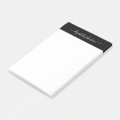 Moderne minimalistische zwart-witnotities post-it® notes (Schuin)