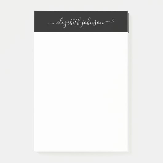 Moderne minimalistische zwart-witnotities post-it® notes (Voorkant)