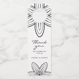 Moderne minimalistische zwart-witte bloemen flessenhanger