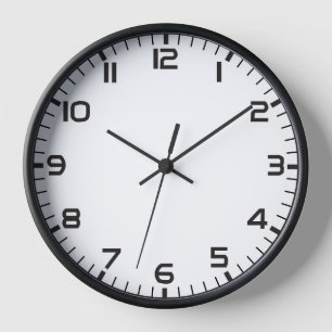 Moderne minimalistische zwart-witte wandklok