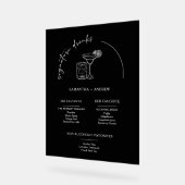 Moderne minimalistische zwarte acryl Drink menu Ka Acryl Bord (Hoek)