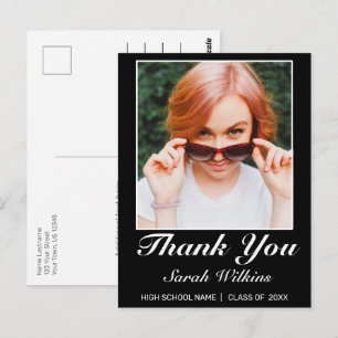 Moderne, minimalistische zwarte Afstuderen Foto-Be Briefkaart