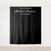 Moderne Minimalistische Zwarte Bruidsdouche Foto Wandkleed (Voorkant)