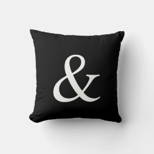 Moderne Minimalistische Zwarte en Witte Ampersand Kussen