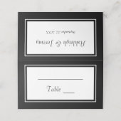 Moderne minimalistische zwarte en witte bruiloft (Buitenkant ongevouwen)