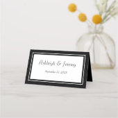 Moderne minimalistische zwarte en witte bruiloft (Achterkant)