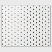 Moderne minimalistische zwarte en witte kerstboom cadeaupapier (Vlak)