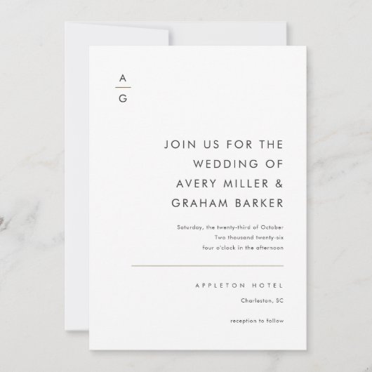 Moderne minimalistische zwarte en witte legante br kaart (Voorkant)