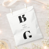Moderne minimalistische zwarte en witte monogram b bedankzakje (Geknipt)