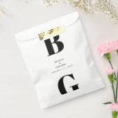 Moderne minimalistische zwarte en witte monogram b bedankzakje (Gezegeld)