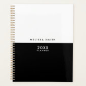 Moderne minimalistische zwarte en witte planner (Voorkant)