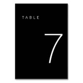 Moderne minimalistische zwarte en witte tabel numm kaart (Achterkant)