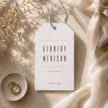 Moderne Minimalistische Zwarte en Witte Trouwfavor
