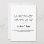 Moderne minimalistische zwarte foto-weddenschap aankondiging (Achterkant)