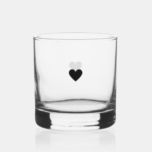 Moderne Minimalistische Zwarte Hart Eenvoudige Aan Whisky Glas