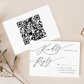 Moderne minimalistische zwarte kalligrafie Script RSVP Kaartje
