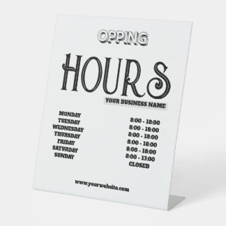 Moderne Minimalistische Zwarte Logo Zakelijke Open Reclamebord Met Voetstuk