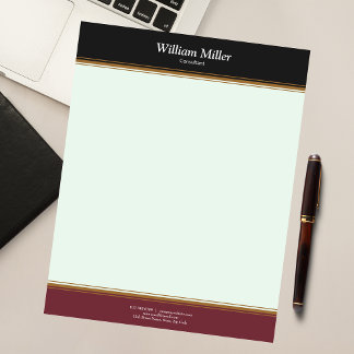 Moderne minimalistische zwarte maroon Stripes Notitieblok