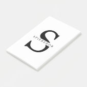 Moderne, minimalistische zwarte, persoonlijke naam post-it® notes (Schuin)