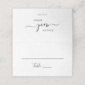 Moderne Minimalistische Zwarte Script Trouwtafel (Buitenkant ongevouwen)