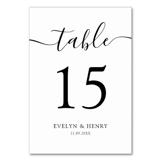 Moderne, minimalistische zwarte-scriptweduwen kaart (Achterkant)