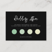 Moderne minimalistische zwarte trouwkleding informatiekaartje (Voorkant)