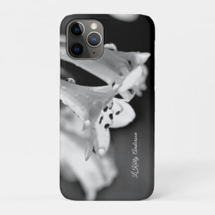 Moderne Minimalistische Zwarte & Witte Bloem met u iPhone 11 Pro Hoesje
