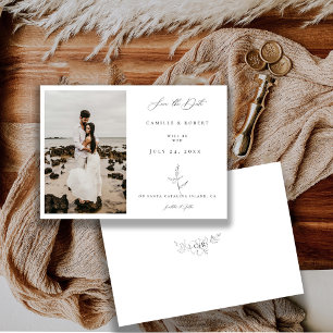 Moderne Minimalistische Zwarte/Witte Kalligrafie F Save The Date