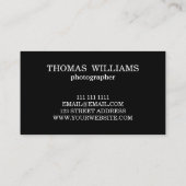 Moderne minimalistische zwarte & witte oude typogr visitekaartje (Achterkant)