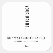 Moderne Minimalistische Zwarte & Witte Potkaars Vierkante Sticker (Voorkant)