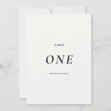 Moderne Minimalistische Zwarte & Witte Tafel Numme