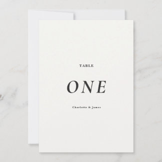 Moderne Minimalistische Zwarte & Witte Tafel Numme Bedankkaart