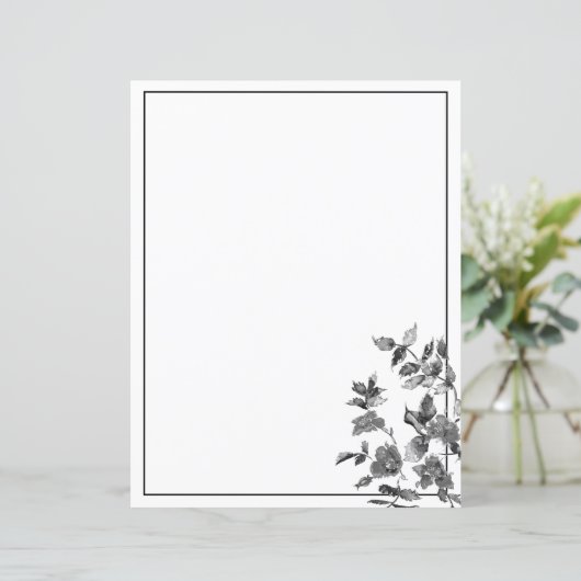 Moderne, minimalistische zwarte witte waterverf ro (Staand voorkant)