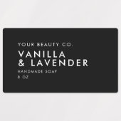 Moderne minimalistische zwarte zeep-label labels (Design 1)