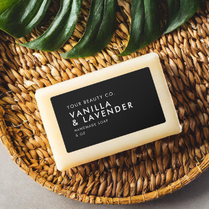 Moderne minimalistische zwarte zeep-label labels