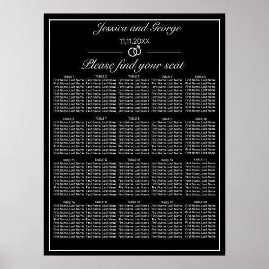 Moderne, minimalistische zwarte-zittingsgrafiek 20 poster (Voorkant)