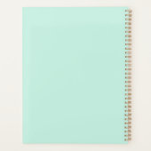 Moderne Mint Cream Gepersonaliseerde Monogram Naam Planner (Achterkant)