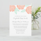 Moderne Mint en Peach Roos Wedding Invitations Kaart (Staand voorkant)