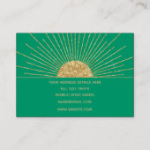 Moderne Mint Gold Sun Shine Visitekaartje (Achterkant)