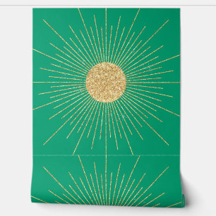Moderne Mint Gold Sunshine Behang