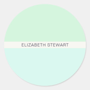 Moderne Mint Green- en Aqua Envelope-zegels Ronde Sticker