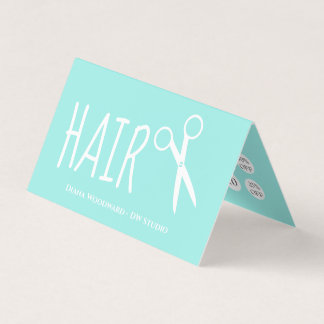 Moderne Mint Green Kappers Loyaliteit Visitekaartjes