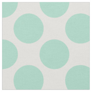 Moderne Mint Groen en Wit Grote Polka Dots Stof