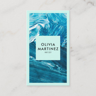 Moderne mint groene abstracte kunstminimalistische visitekaartje