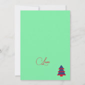 Moderne Mint Groene Gestreepte Kerstboom Vakantie Kaart (Achterkant)