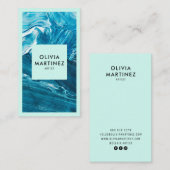 Moderne mintgroene abstracte kunst minimalistische visitekaartje (Voorkant / Achterkant)