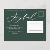 Moderne minuscule foliage 1-foto met elegant hol feestdagenkaart (Achterkant)