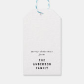 moderne , minuscule kerstmis cadeaulabel (Achterkant)