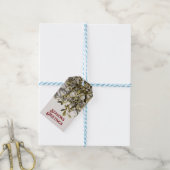 Moderne Misteletoe Kerstmis Cadeaulabel (Met Touw)