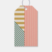 Moderne Mixed Stripes kerstvakantie Cadeaulabel (Voorkant)